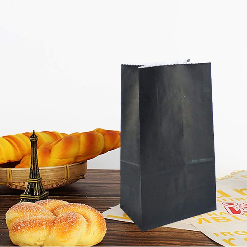 KEYYOOMY Small Black Paper Bags Black Party Goodie Bags Party Favor Bag Paper Lunch Bag (100 CT, 4.7x2.4x8.7 In) - Image 4